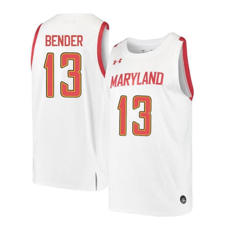 Under Armour 13 Ivan Bende White Retro Maryland Terrapins NCAA Jersey Men's