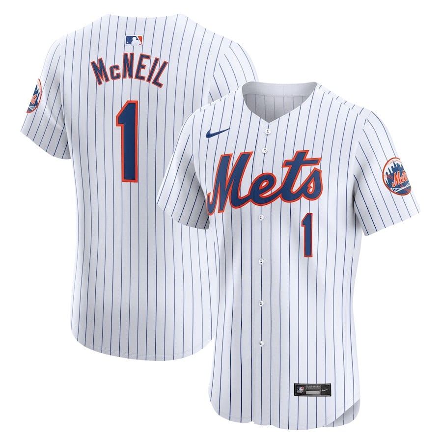 Jeff McNeil 1 New York Mets Home Elite Player White MLB Jersey Men's