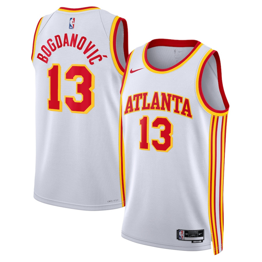 Bogdan Bogdanovic 13 Atlanta Hawks Unisex Swingman Association Editio White NBA Jersey Unisex