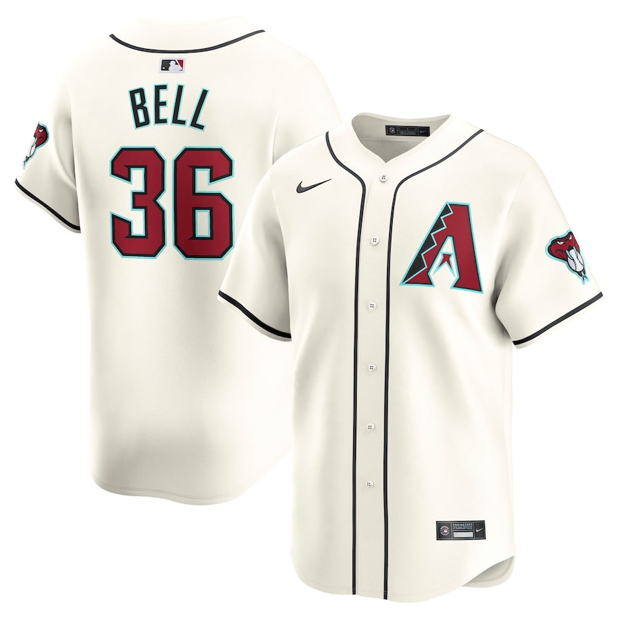 Josh Bell 32 Arizona Diamondbacks Home Limited Player White MLB Jersey Men's