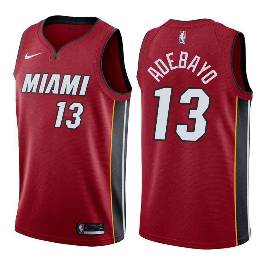 Miami Heat Bam Adebayo 13 Statet Red NBA Jersey Men's
