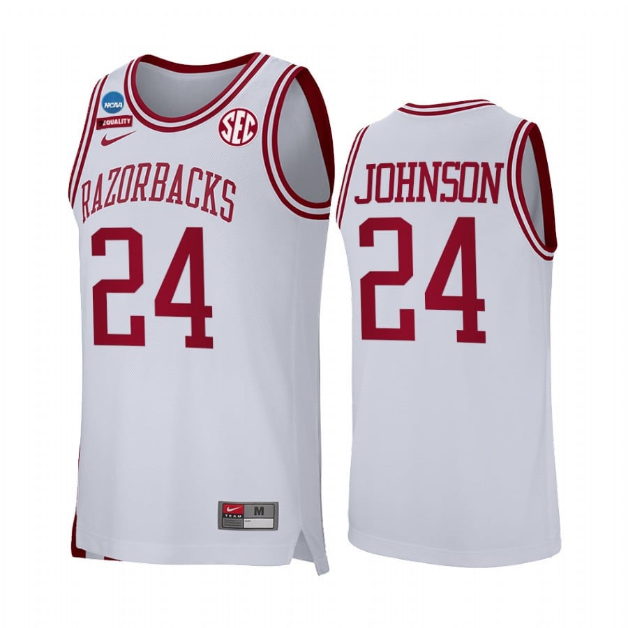 Joe Johnson 24 Arkansas Razorback White Retro Alumni NCAA Jersey Men's