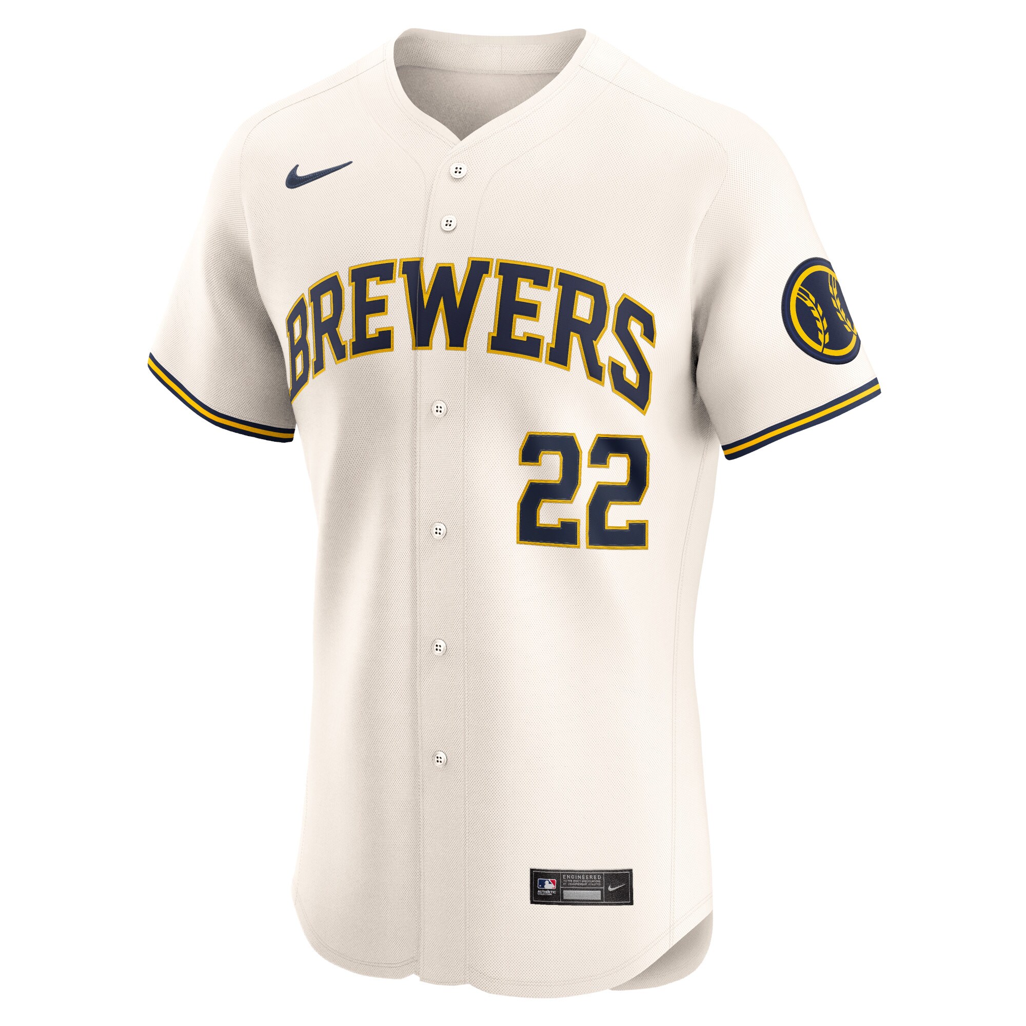 Milwaukee Brewers Christian Yelich Cream Home Elite Player MLB Jersey Men's