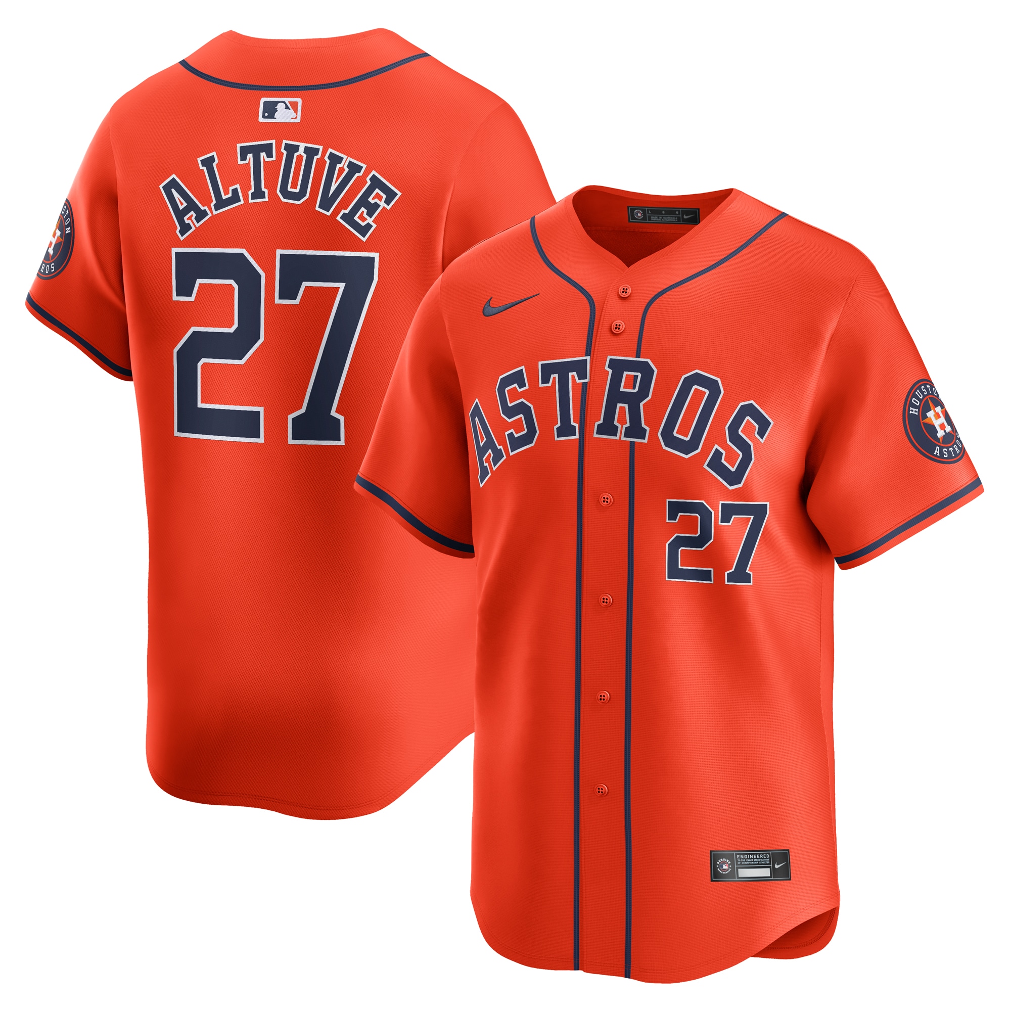 Houston Astros Jose Altuve Orange Alternate Limited Player MLB Jersey Men's