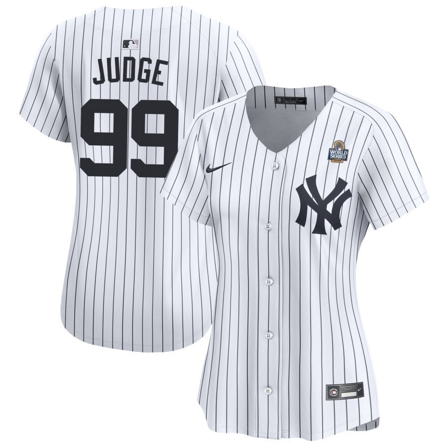 Aaron Judge 99 New York Yankees 2024 World Series Home Limited White MLB Jersey Women's