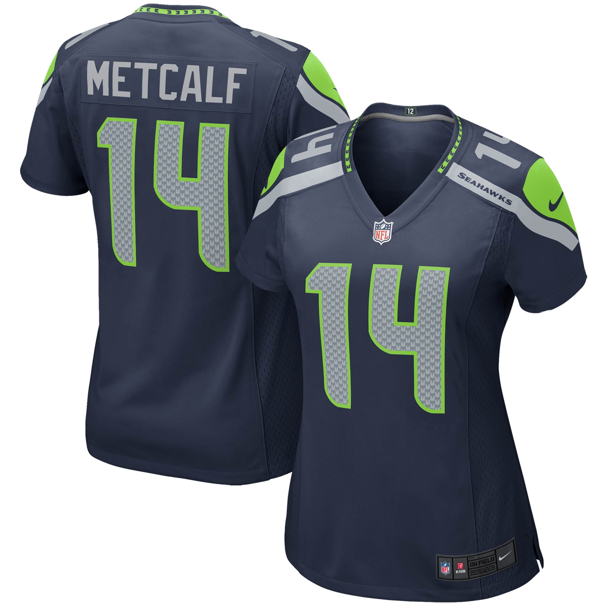 Seattle Seahawks DK Metcalf College Navy Game Player NFL Jersey Women's