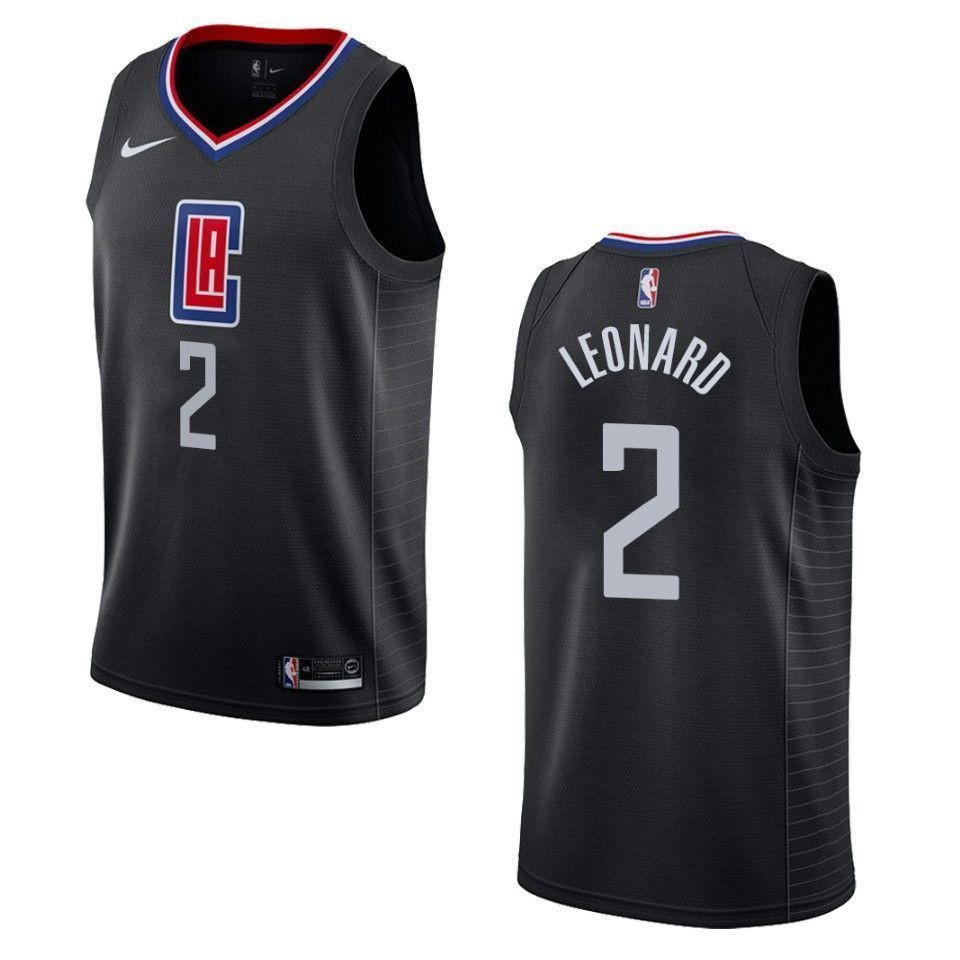 Los Angeles Clippers 2 Kawhi Leonard Statement Swingman Black NBA Jersey Men's