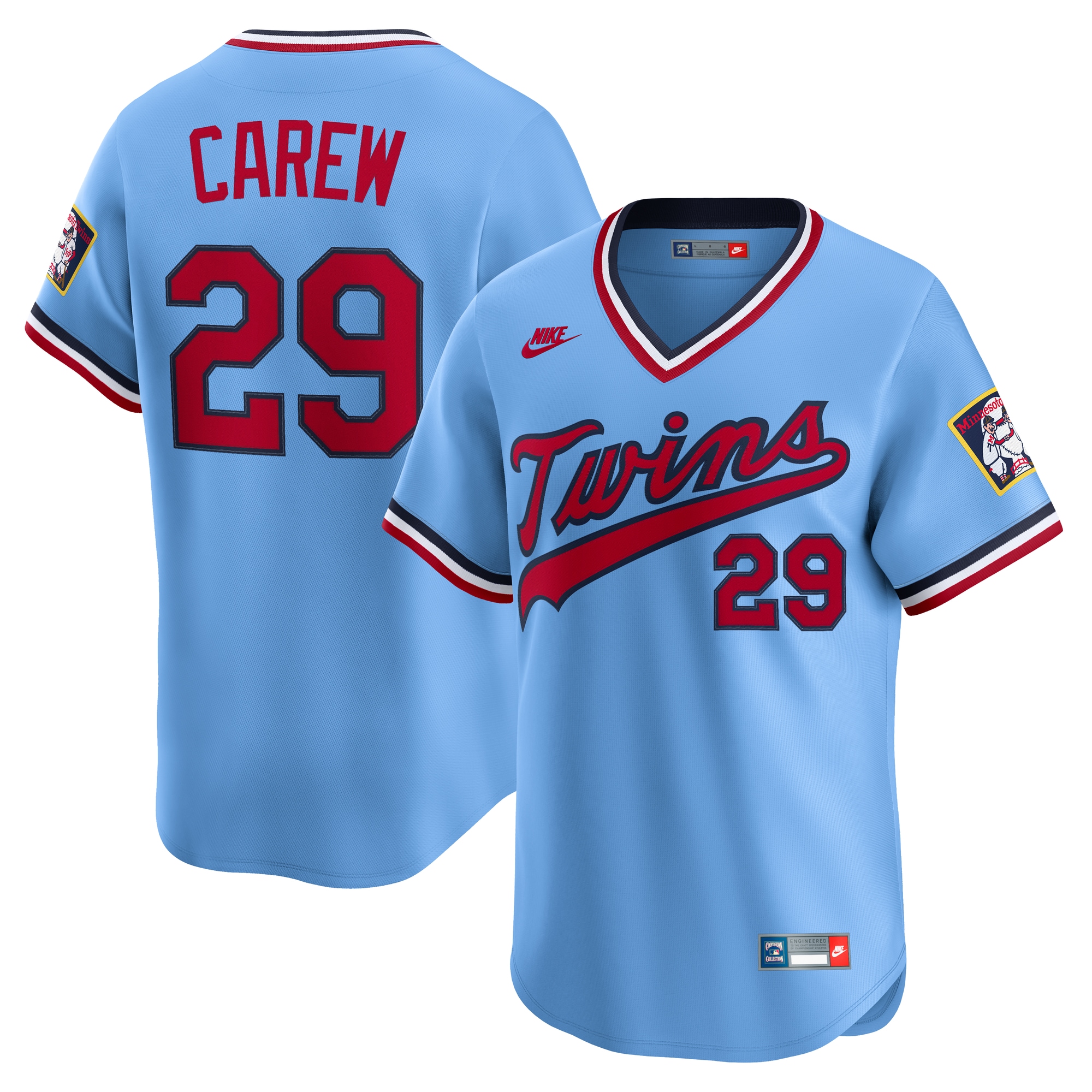 Minnesota Twins Rod Carew Light Blue Throwback Cooperstown Collection Limited MLB Jersey Men's