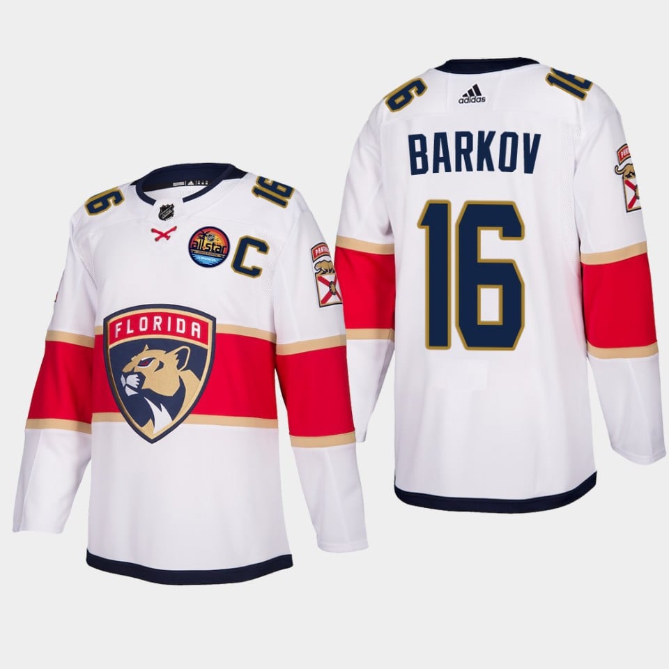 Aleksander Barkov 16 Florida Panthers 2023 All Star Patch Away White NHL Jersey Men's