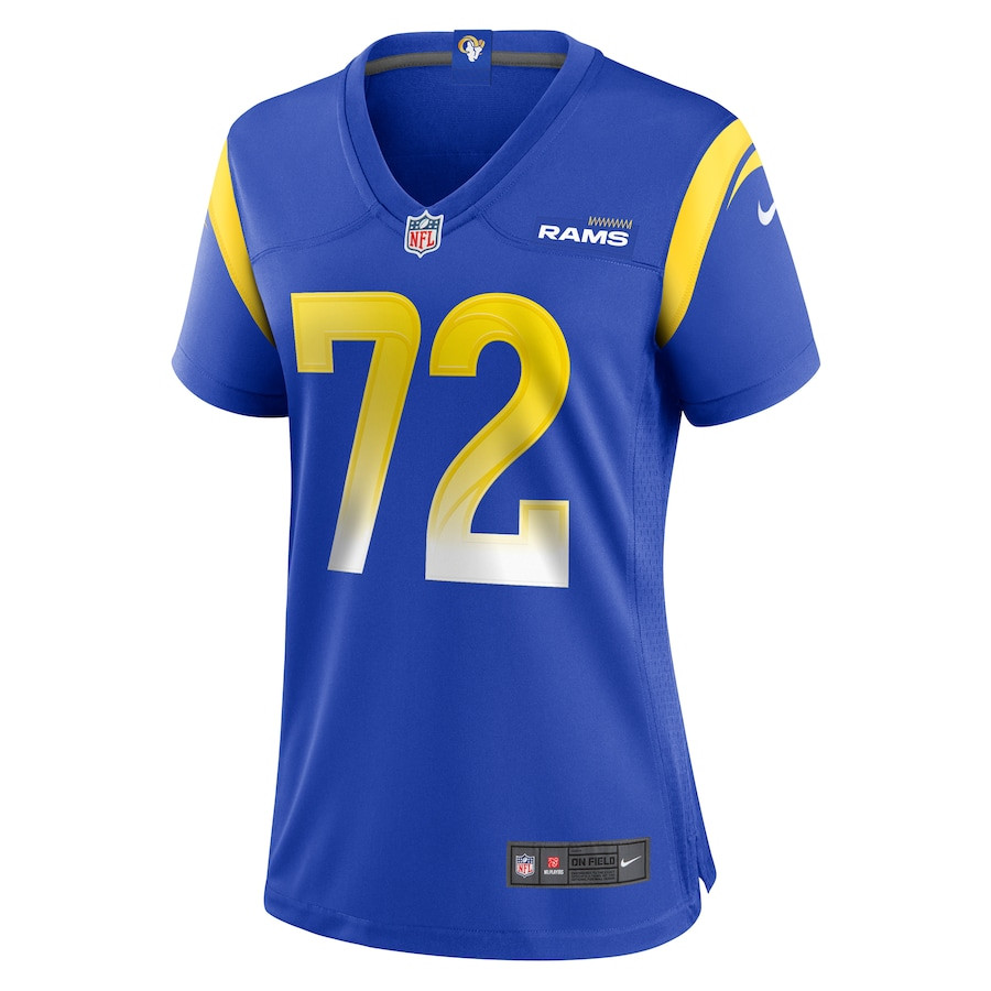 Jonah Jackson 72 Los Angeles Rams Game Royal NFL Jersey Women's