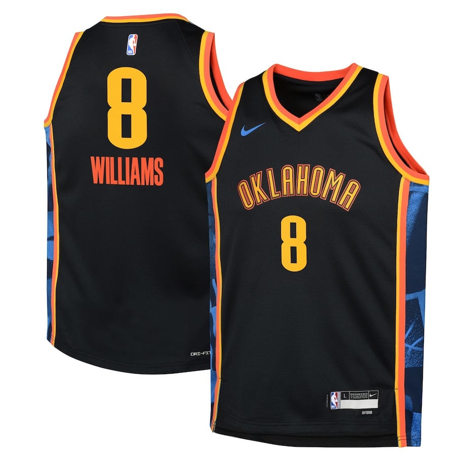 Jalen Williams 8 Oklahoma City Thunder 2024/25 Swingman Playe City Edition Black NBA Jersey Youth