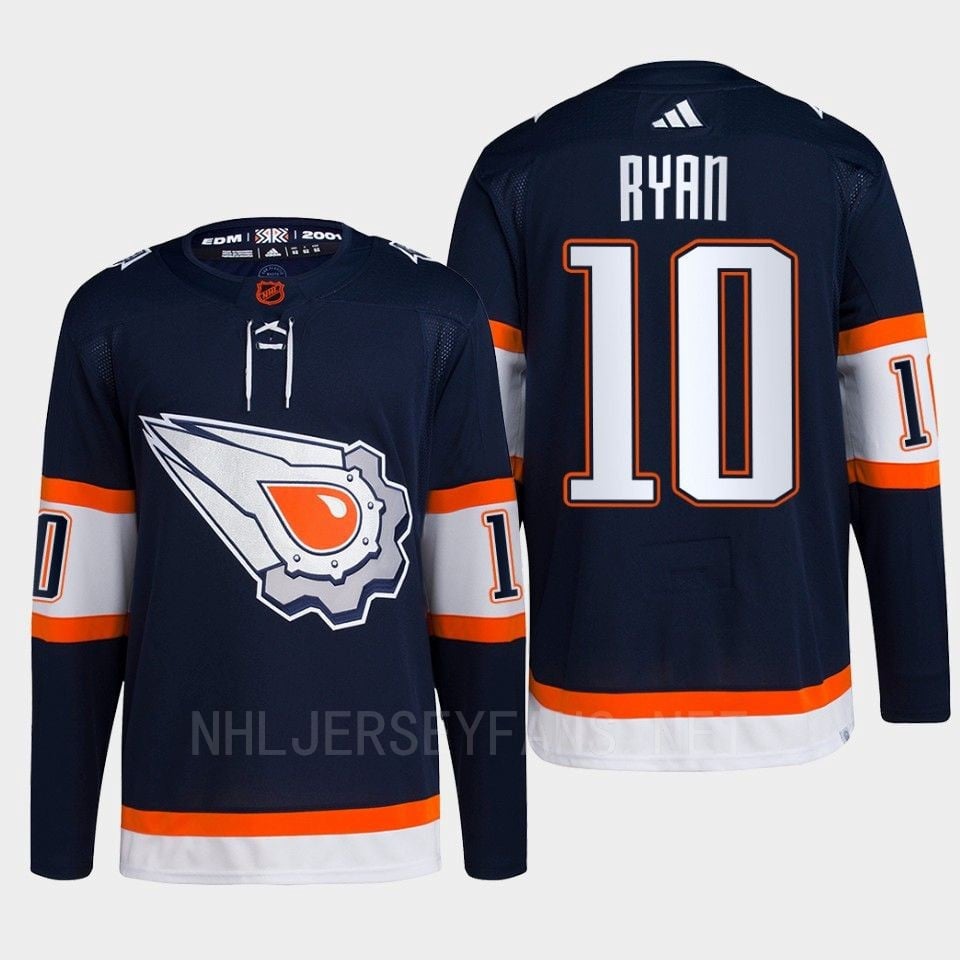 Edmonton Oilers Derek Ryan 10 Navy Primegreen Reverse Retro 2.0 2022 NHL Jersey Men's