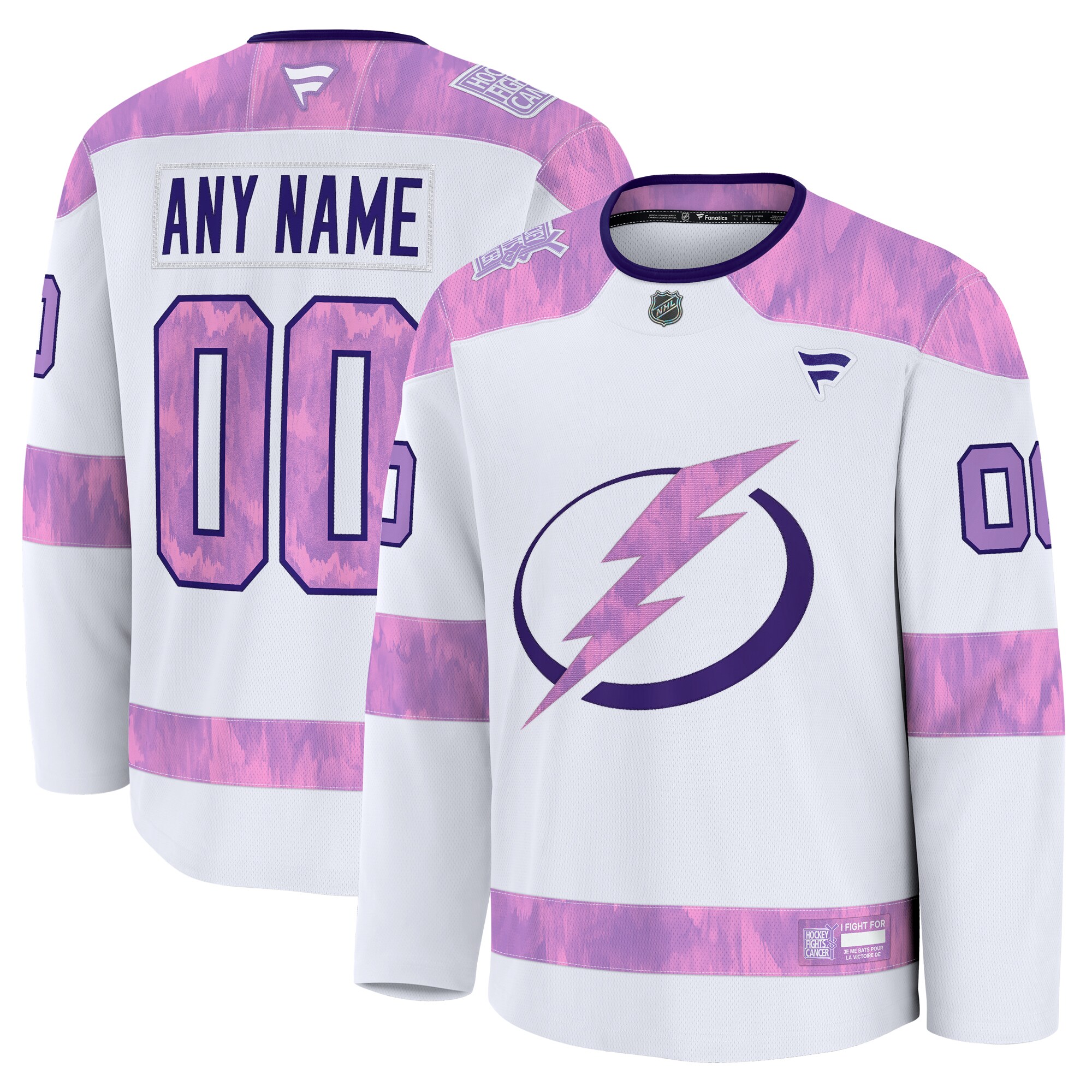 Tampa Bay Lightning White 2024 Fights Cancer Custom Practice NHL Jersey Men's