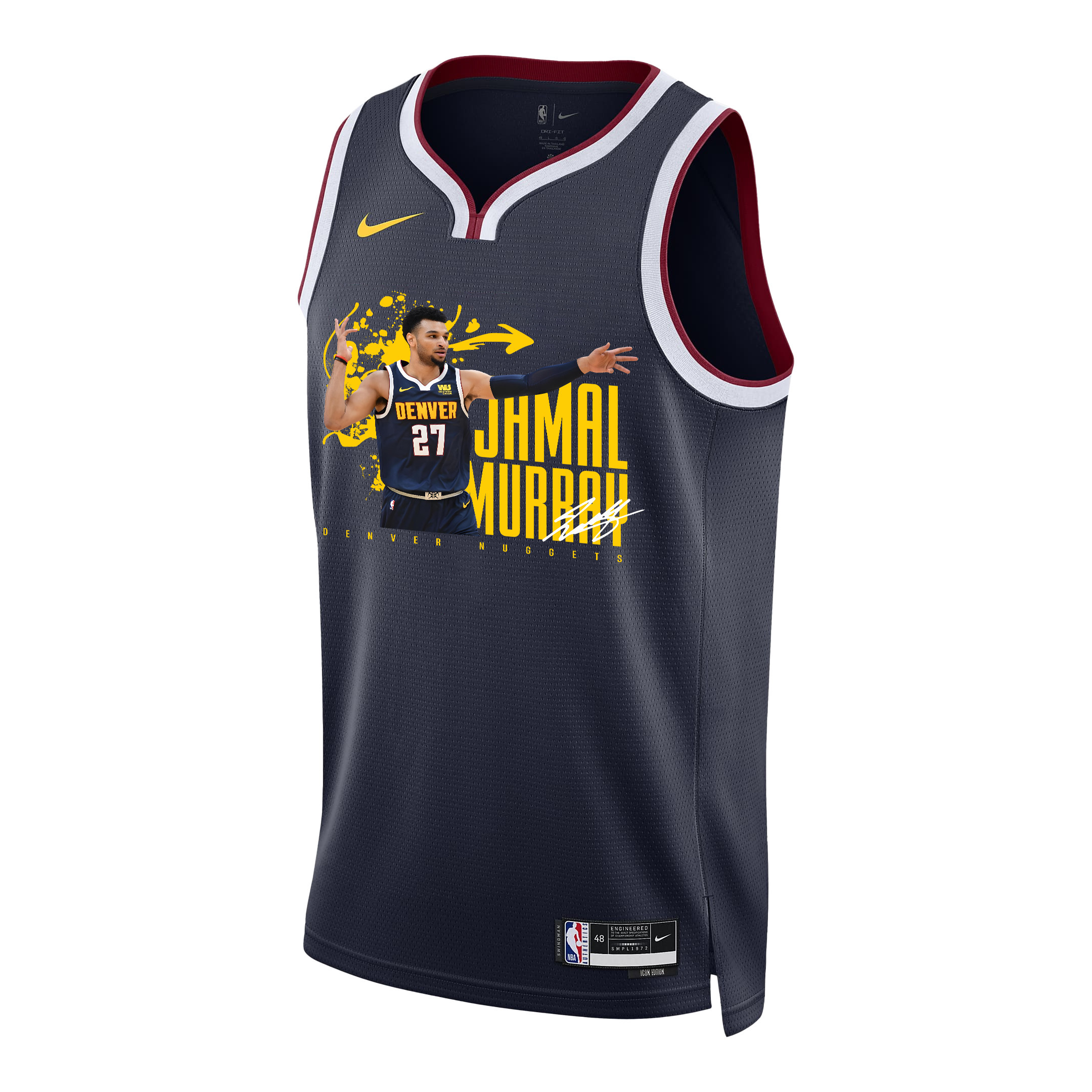 Jamal Murray 27 Denver Nuggets Rising Star 2023 Champions Swingman Black NBA Jersey Men's