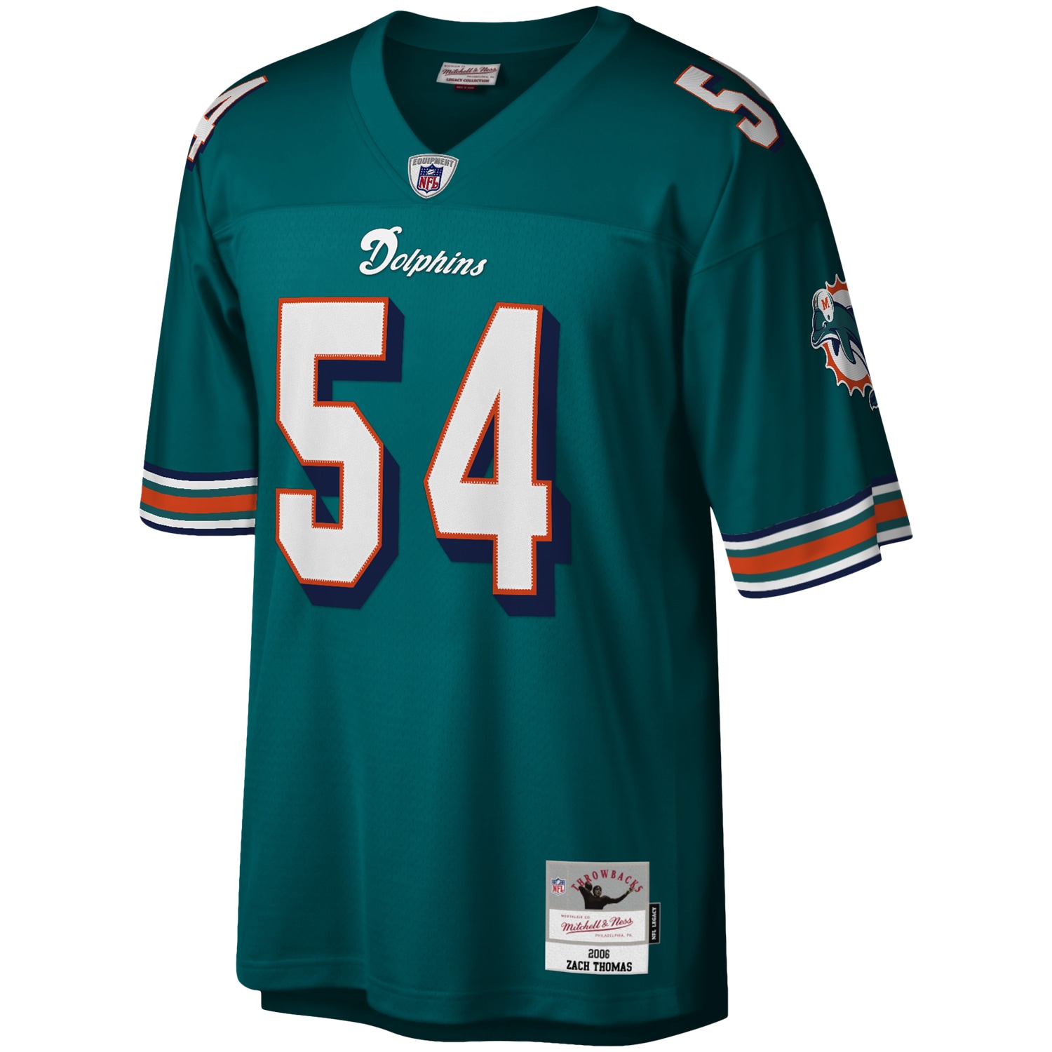 Miami Dolphins Zach Thomas Mitchell Ness Aqua Legacy NFL Jersey Men's