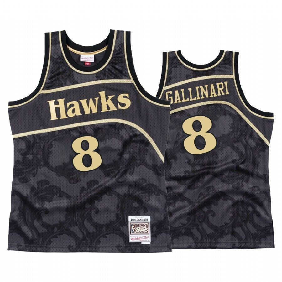 Danilo Gallinari 8 Atlanta Hawks Black Toile NBA Jersey Men's