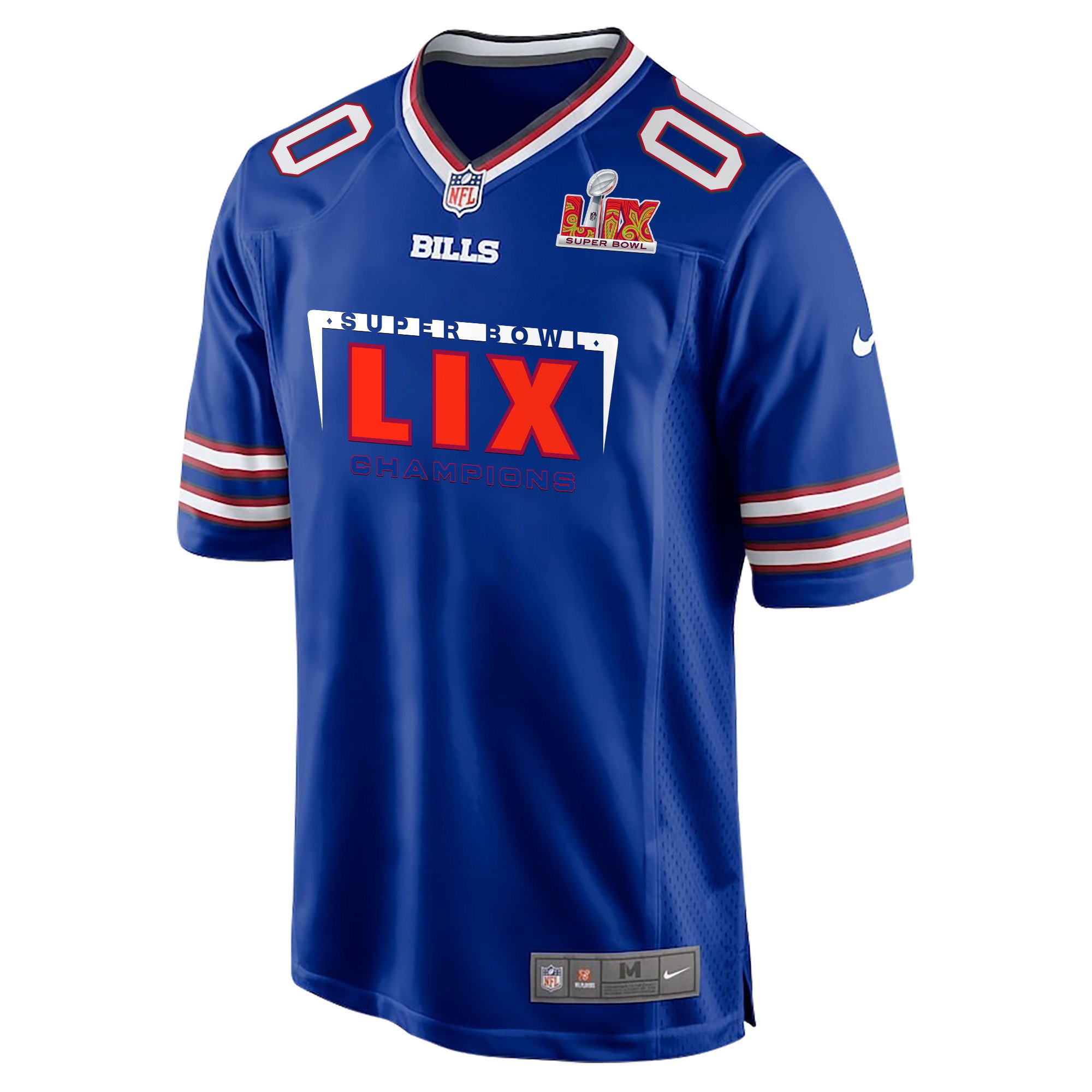 Buffalo Bills Super Bowl LIX Champions Simple Style Game Custom Royal NFL Jersey Men's