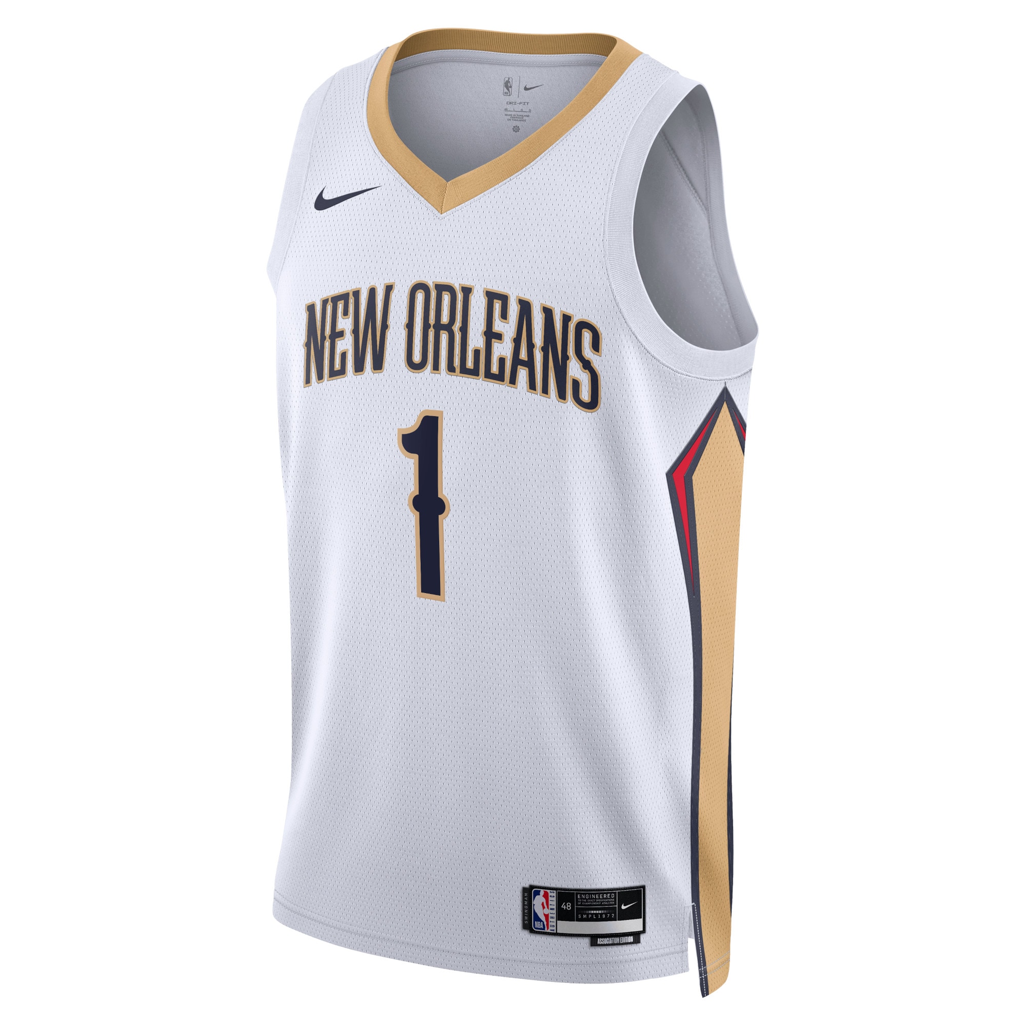 New Orleans Pelicans Association Edition Swingman White Zion Williamso Unisex NBA Jersey Unisex