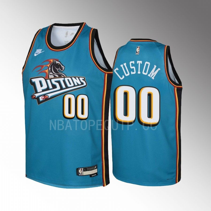 Detroit Pistons Custom 00 Classic Edition Tea Swingman NBA Jersey Youth