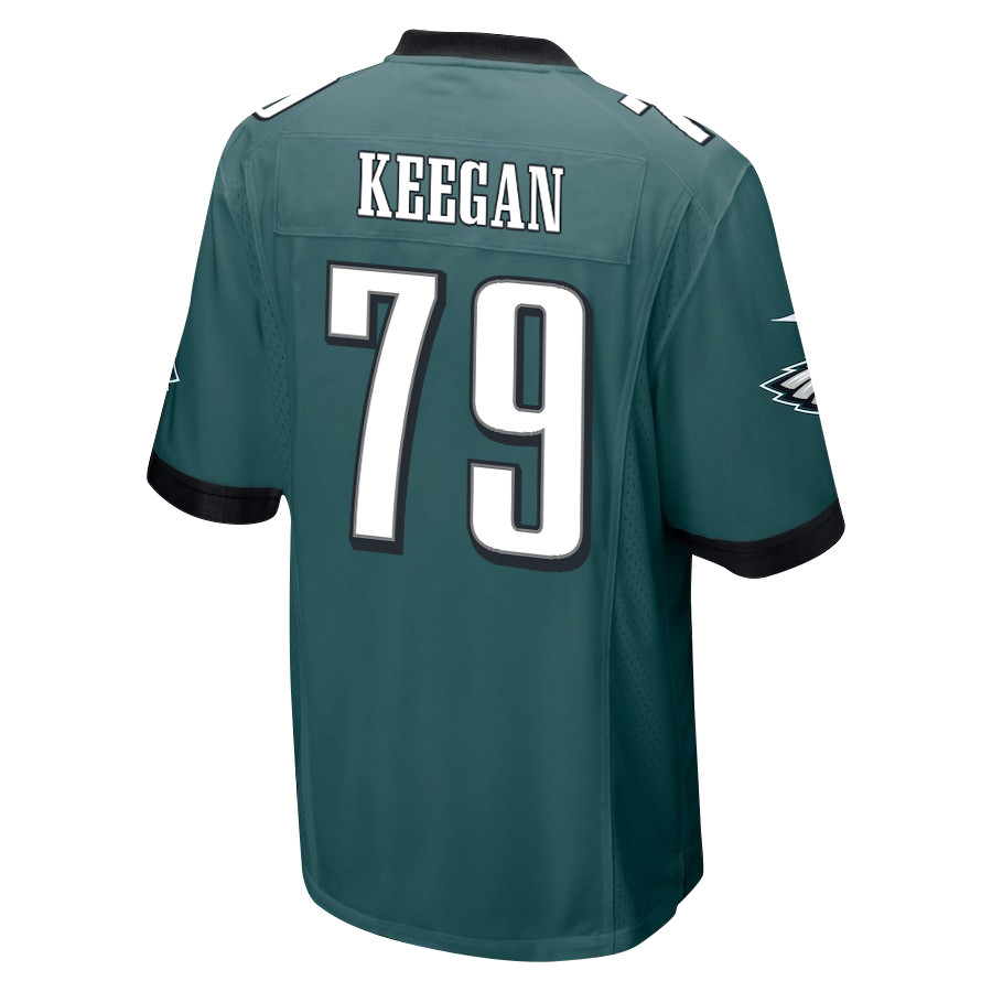 Trevor Keegan 79 Philadelphia Eagles Super Bowl LIX New Orleans Patch Game Midnight Green NFL Jersey Men's