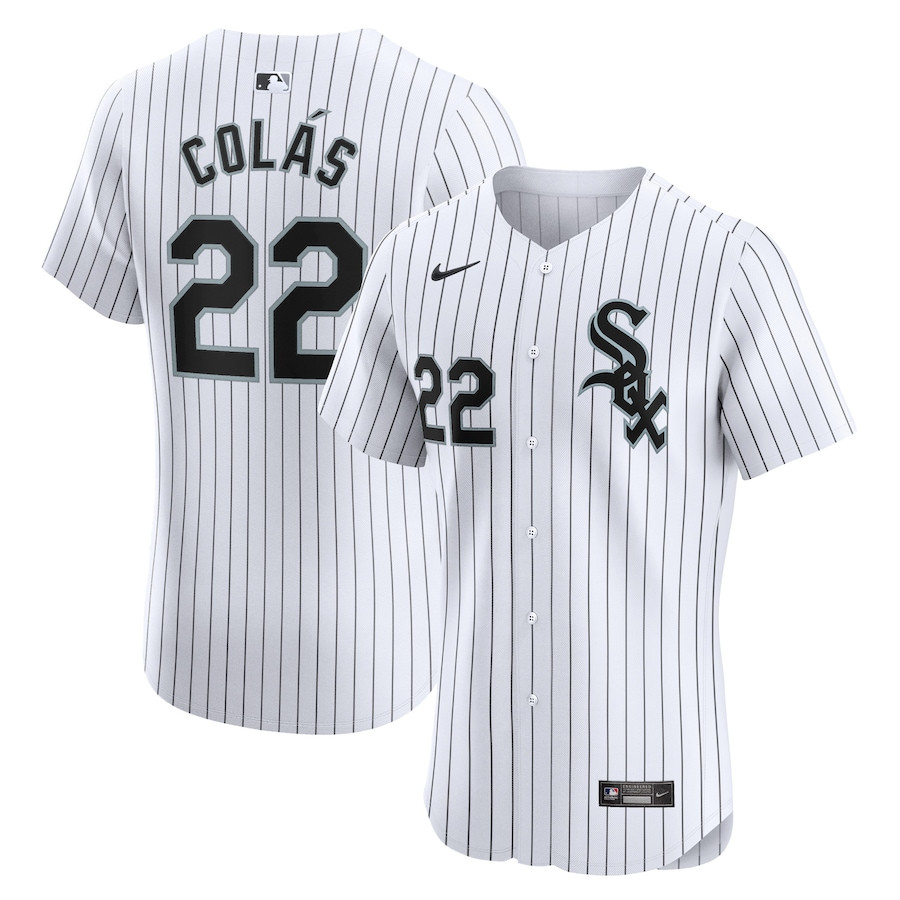Oscar Colas 22 Chicago White Sox Home Elite Player White MLB Jersey Men's