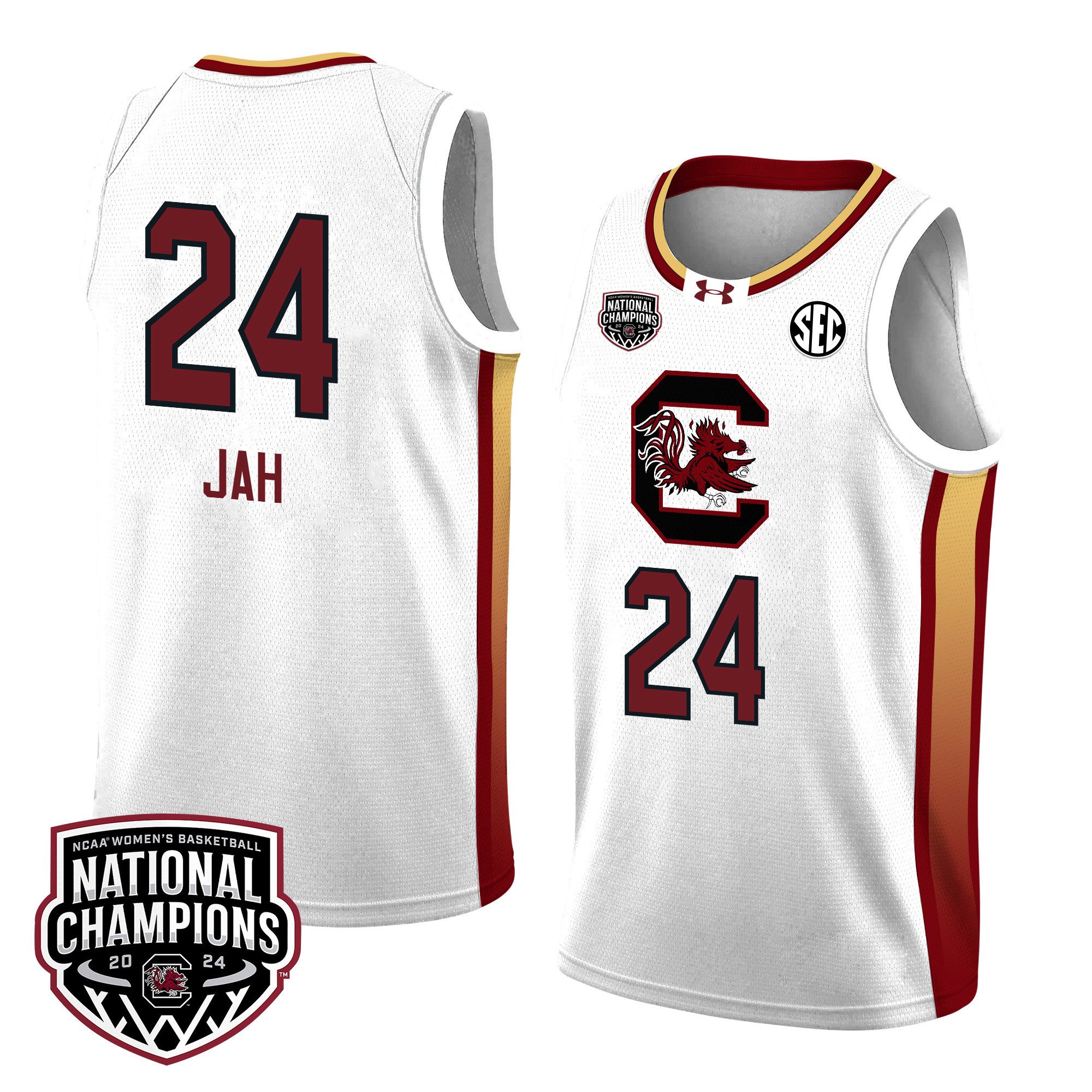 Sahnya Jah 24 South Carolina 2024 National Champions Patch Unisex NCAA Jersey Unisex