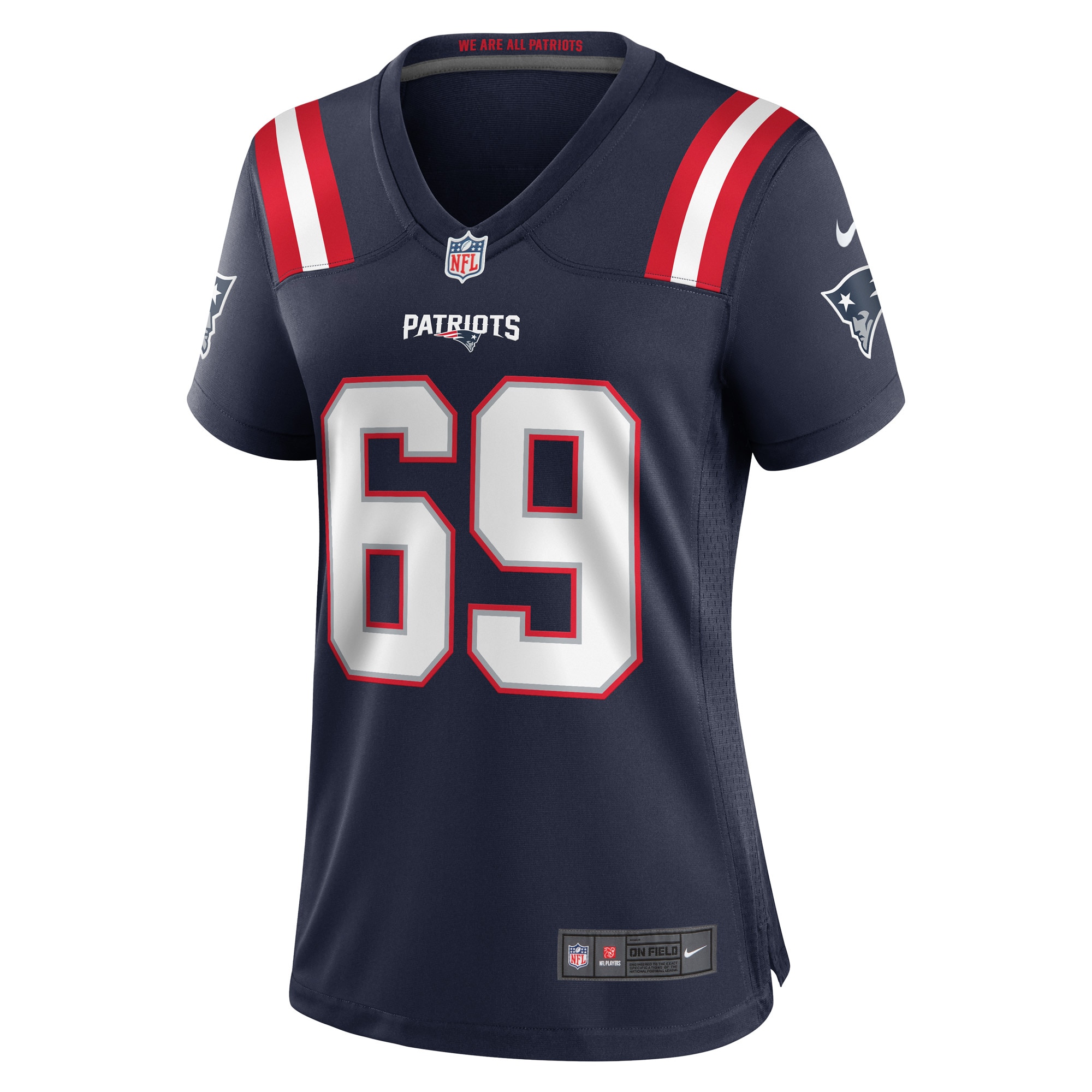 New England Patriots Cole Strange Navy Game Player NFL Jersey Women's