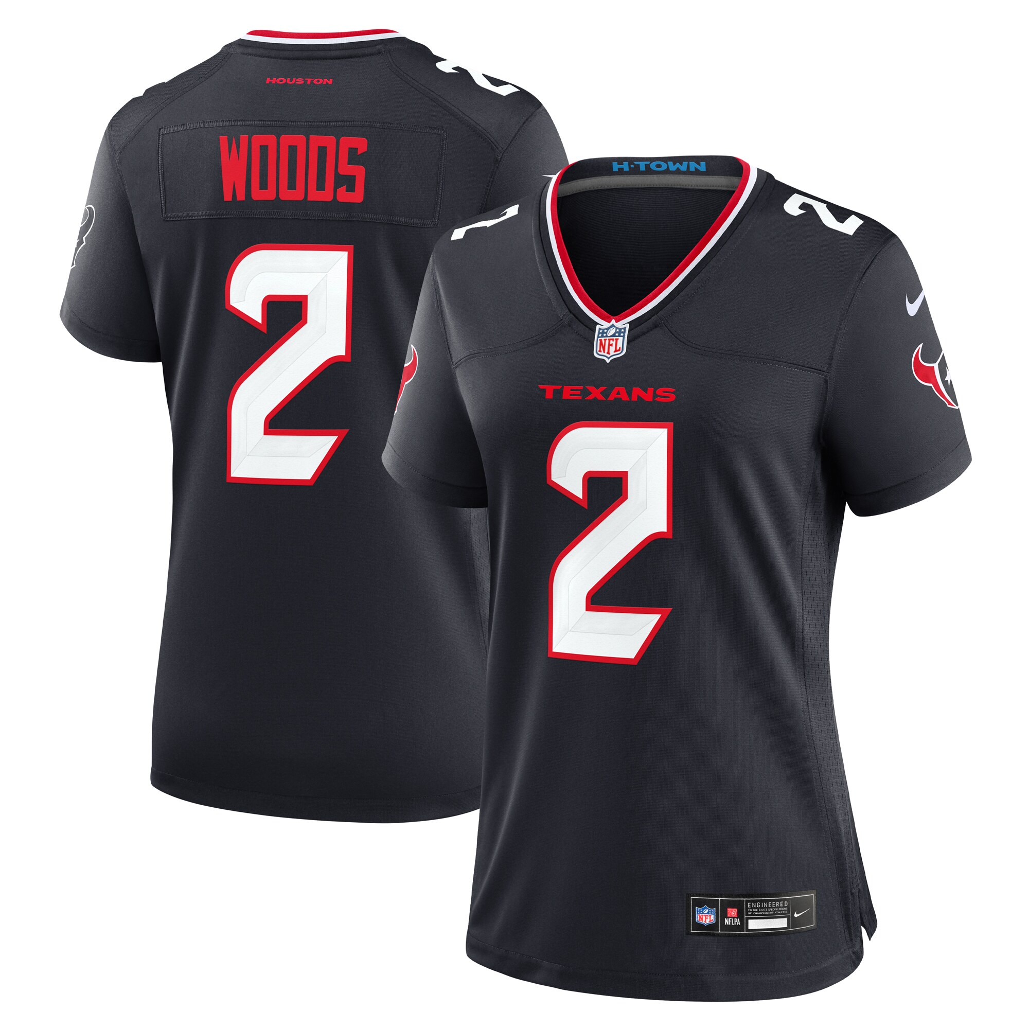 Houston Texans Robert Woods Navy Team Game NFL Jersey Women's
