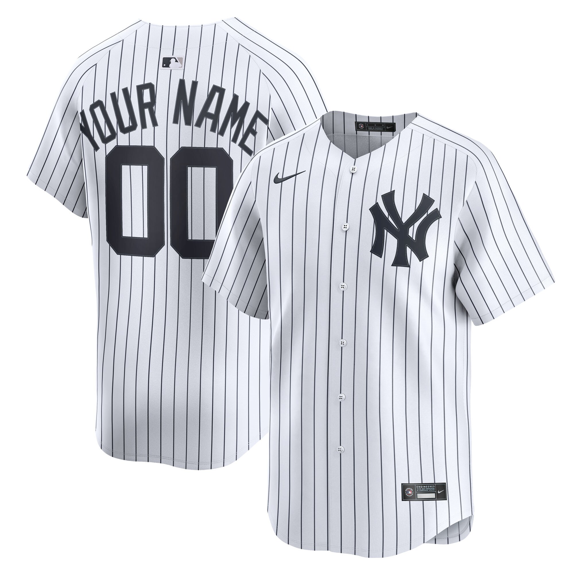 New York Yankees White Home Limited Custom MLB Jersey Men's