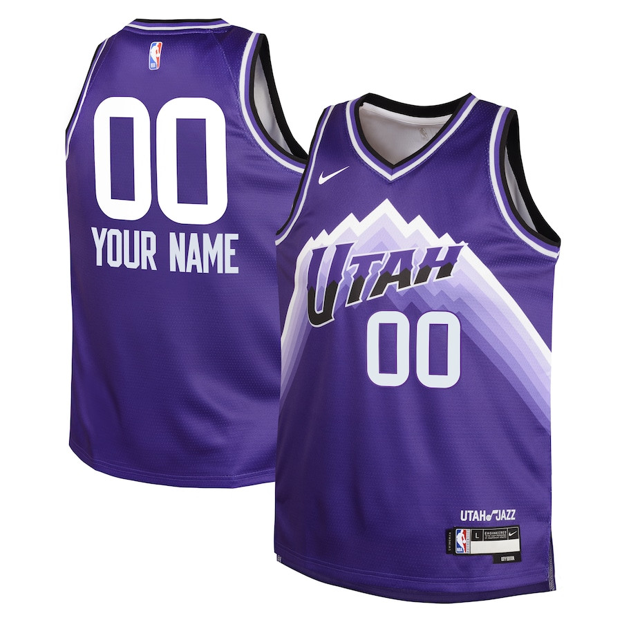 Utah Jazz 2023/24 City Edition Swingman Custom Purple NBA Jersey Youth