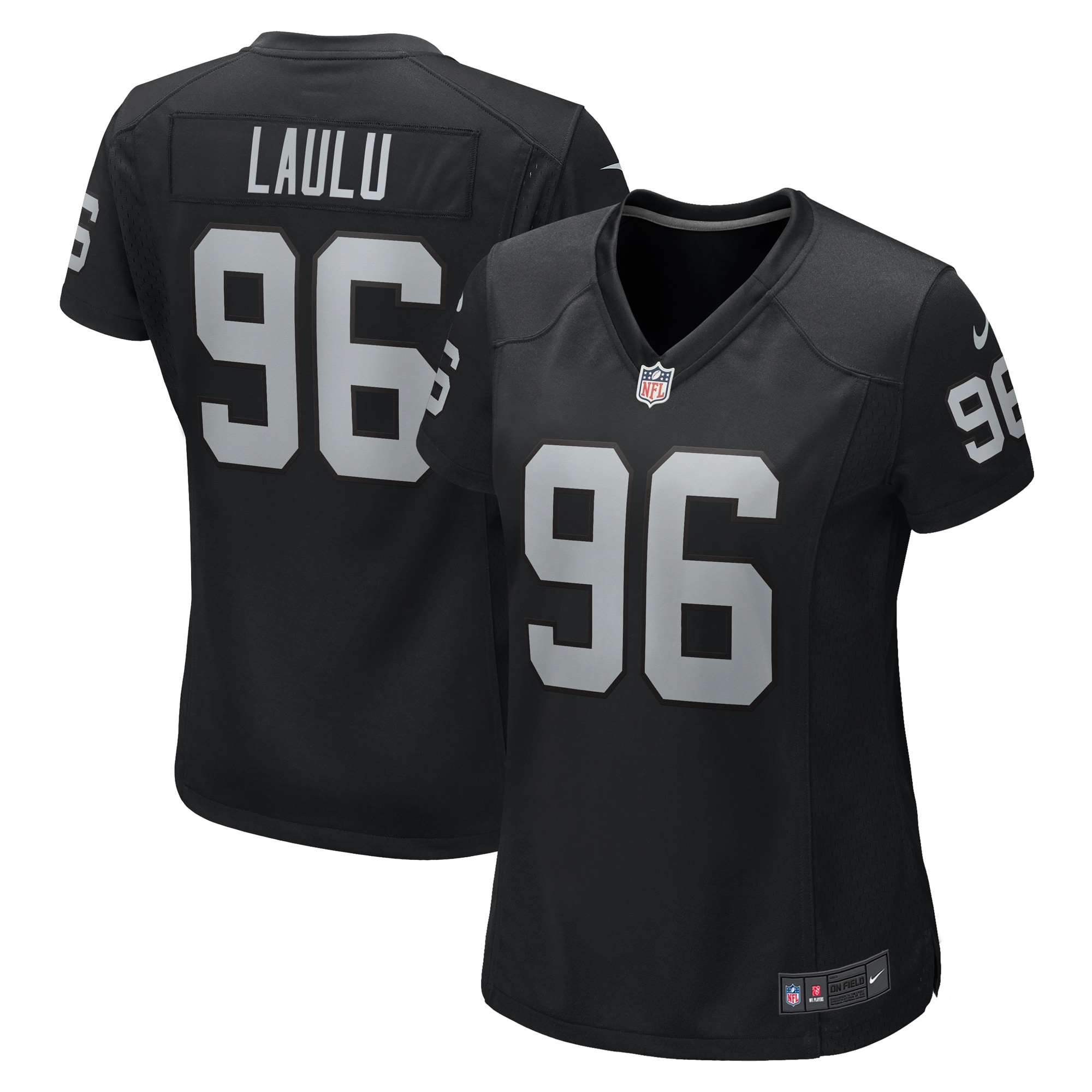 Las Vegas Raiders Jonah Laulu Black Game NFL Jersey Women's