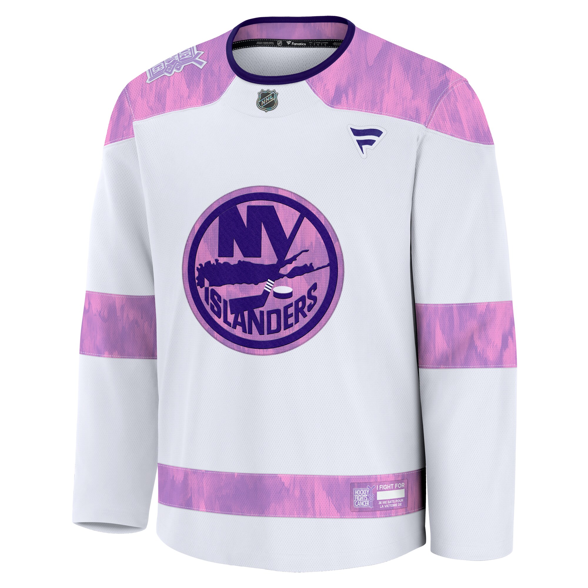 New York Islanders White 2024 Fights Cancer Practice NHL Jersey Men's