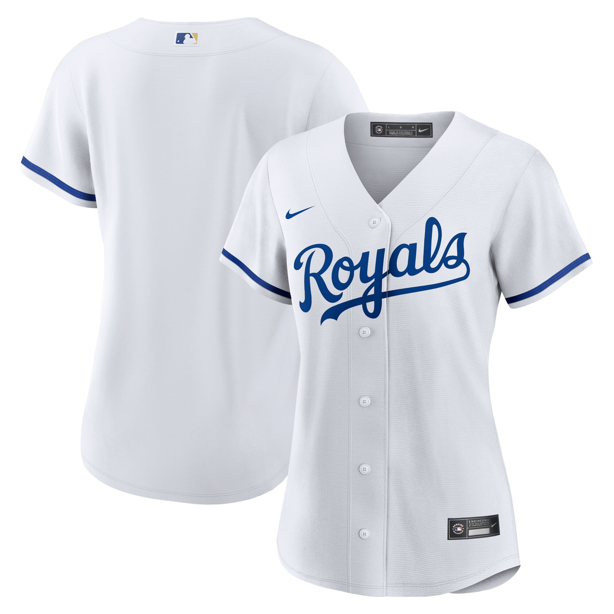 Kansas City Royals White Home Team Logo MLB Jersey Women's