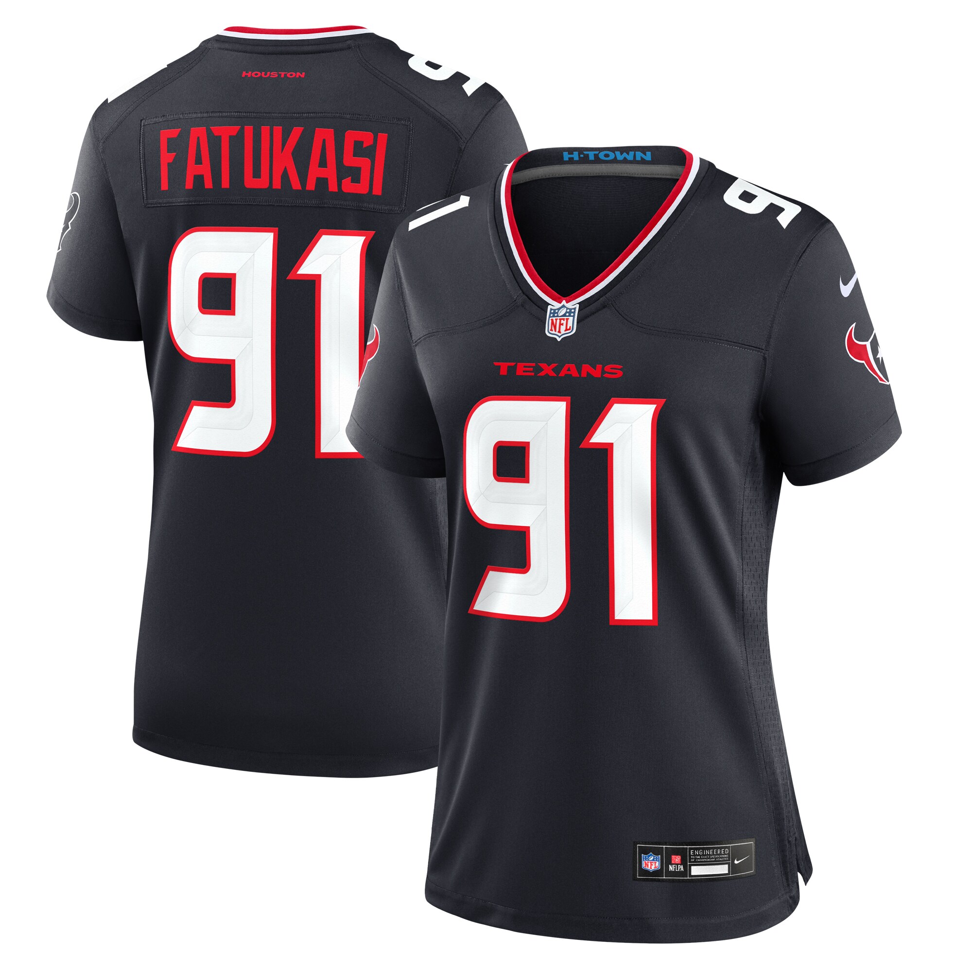Houston Texans Folorunso Fatukasi Navy Team Game NFL Jersey Women's
