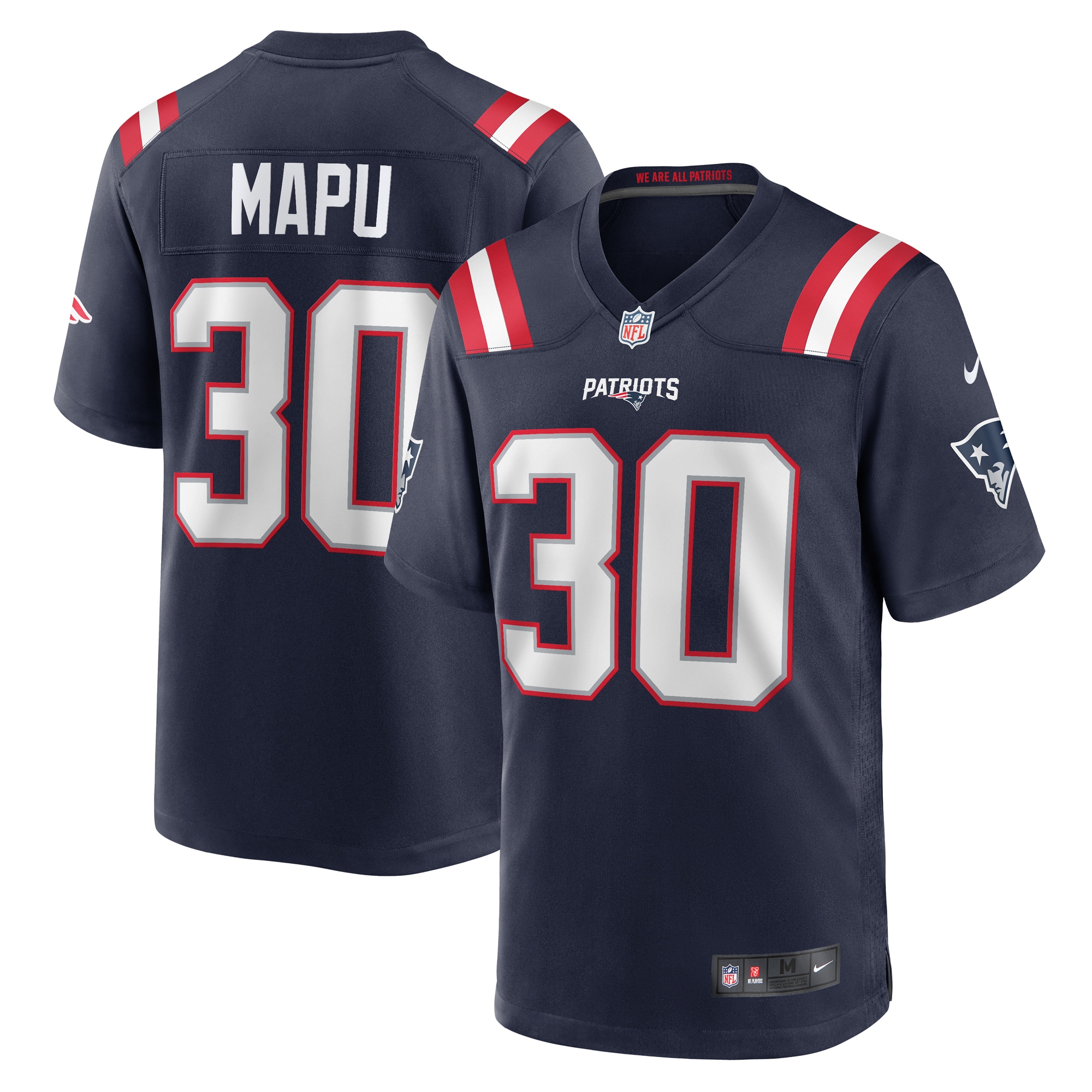 New England Patriots Marte Mapu Navy Team Game NFL Jersey Men's