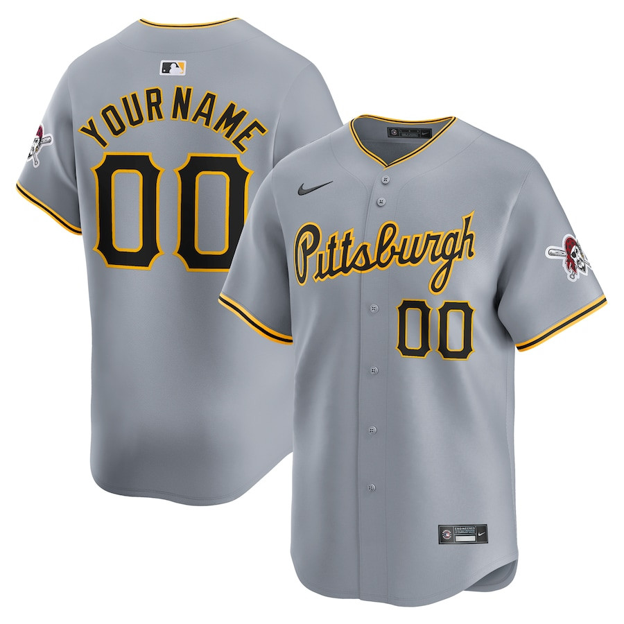 Pittsburgh Pirates Away Limited Custom Gray MLB Jersey Men's