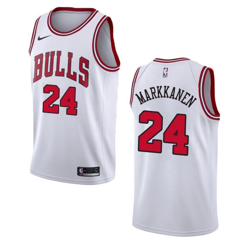 Chicago Bulls 24 Lauri Markkanen Association Swingman Wihte NBA Jersey Men's