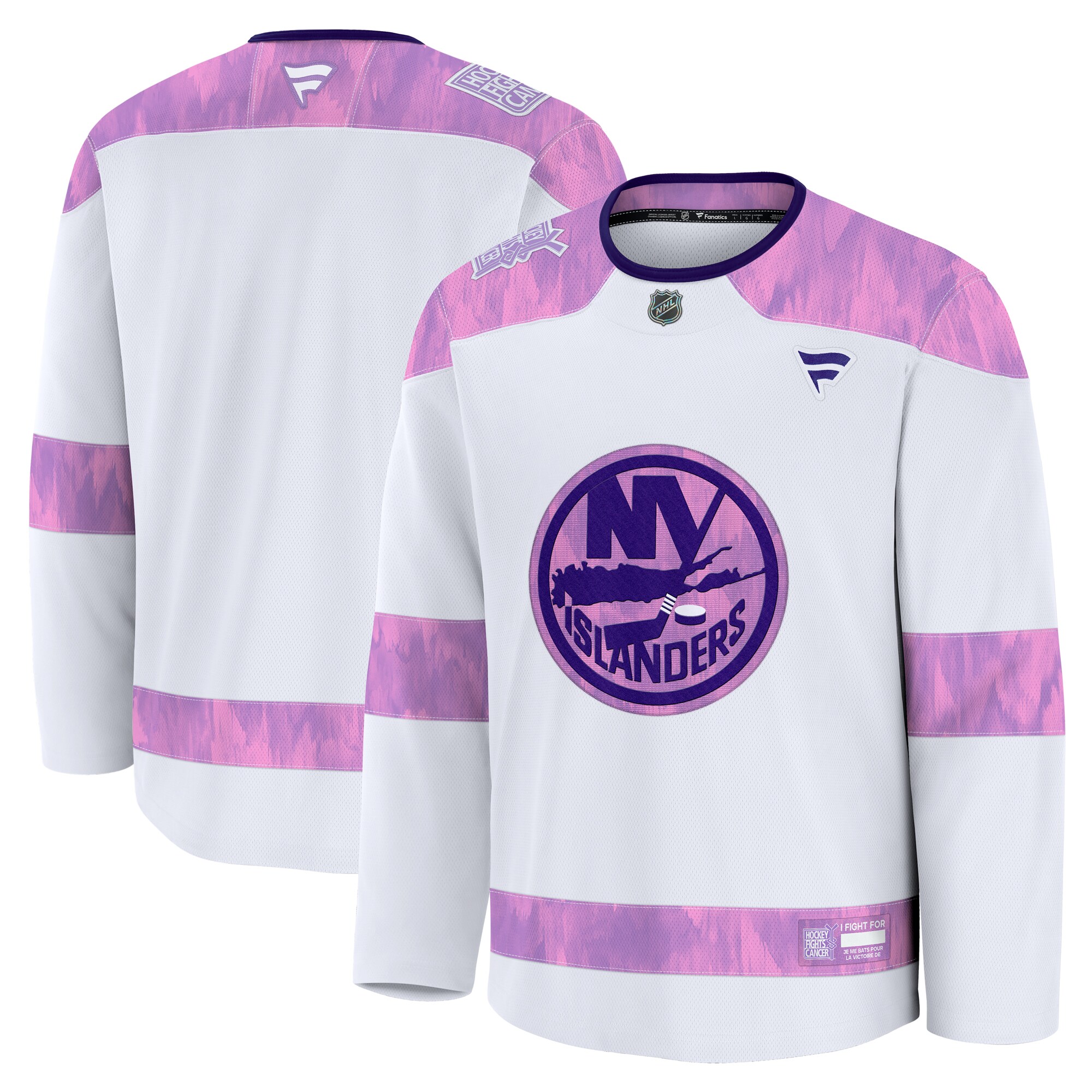 New York Islanders White 2024 Fights Cancer Practice NHL Jersey Men's