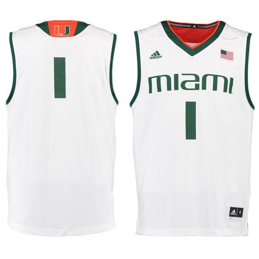 Miami Hurricane White Premier Tank Top #1 NCAA Jersey Men's
