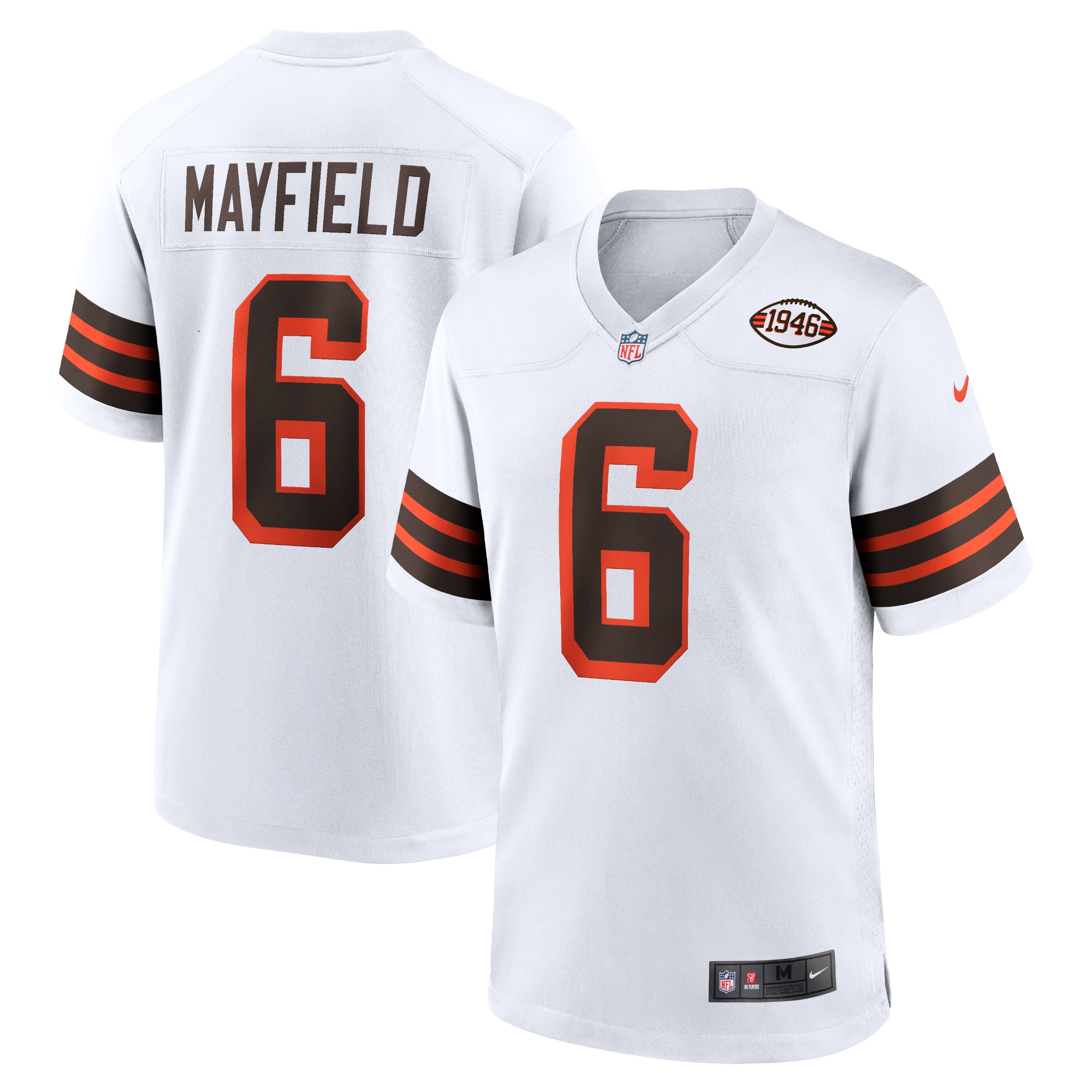Cleveland Browns Baker Mayfield White 1946 Collection Alternate Game NFL Jersey Men's