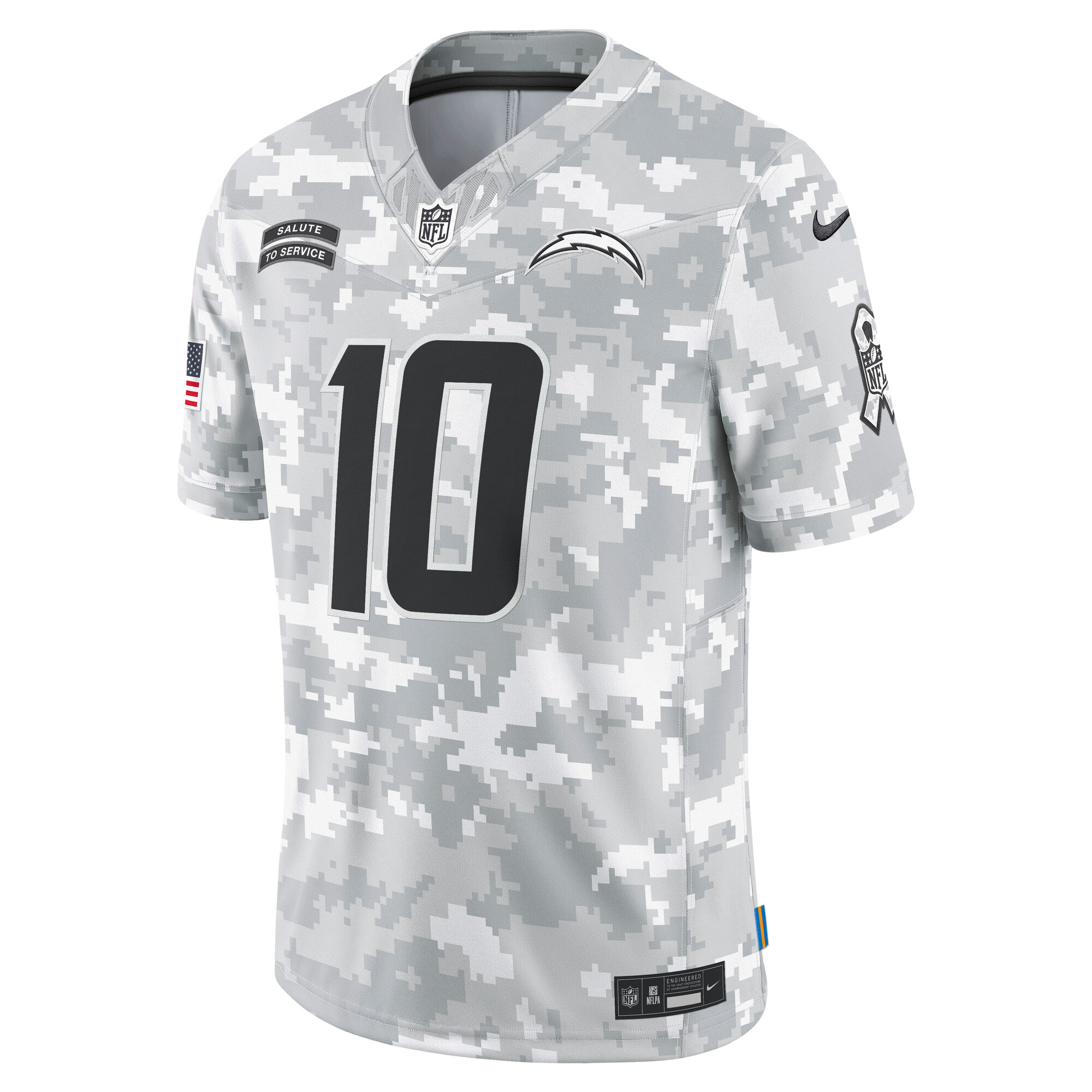 Los Angeles Chargers Justin Herbert Arctic Camo 2024 Salute to Service Limited NFL Jersey Men's