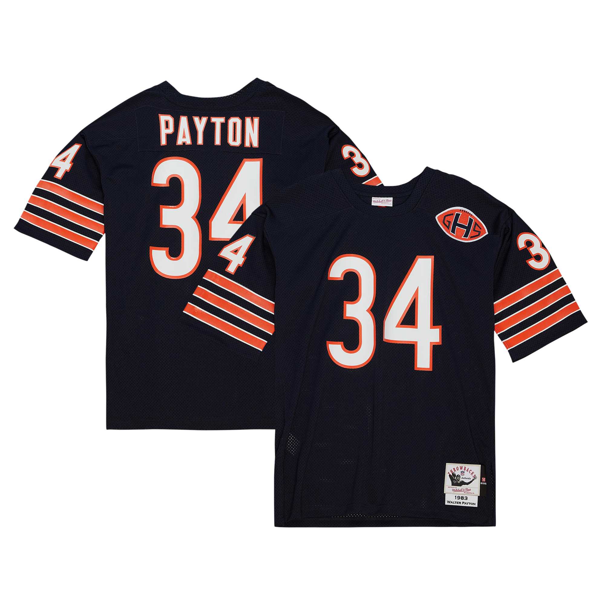 Chicago Bears 1983 Walter Payton Mitchell Ness Navy Throwback Retired Player NFL Jersey Men's