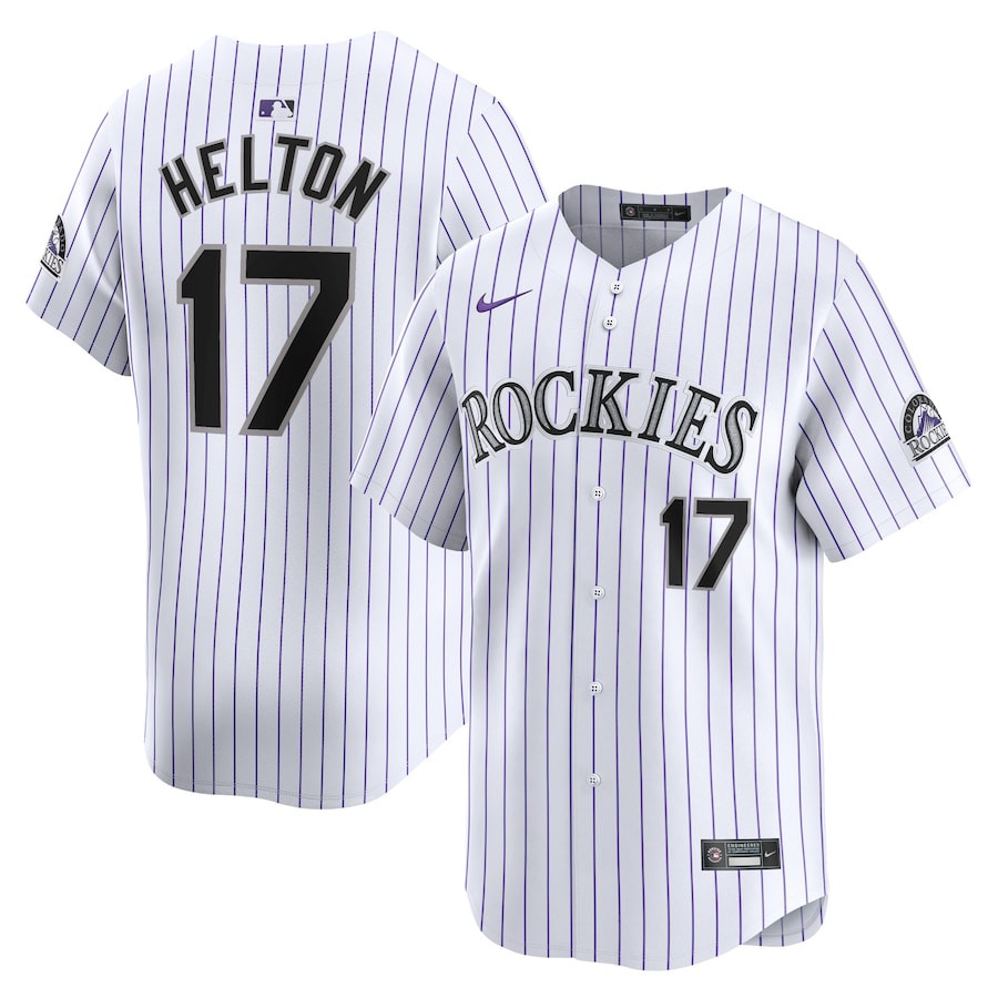 Todd Helton 17 Colorado Rockies Home Limited Player White MLB Jersey Men's