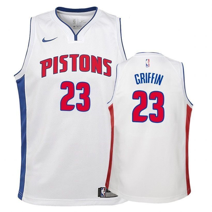 Detroit Pistons Blake Griffin 23 Associatio White NBA Jersey Youth