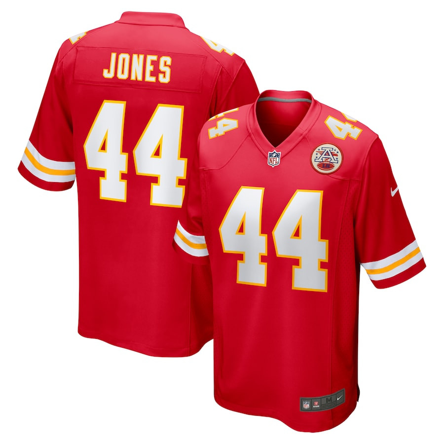 Cam Jones 44 Kansas City Chiefs Game Red NFL Jersey Men's