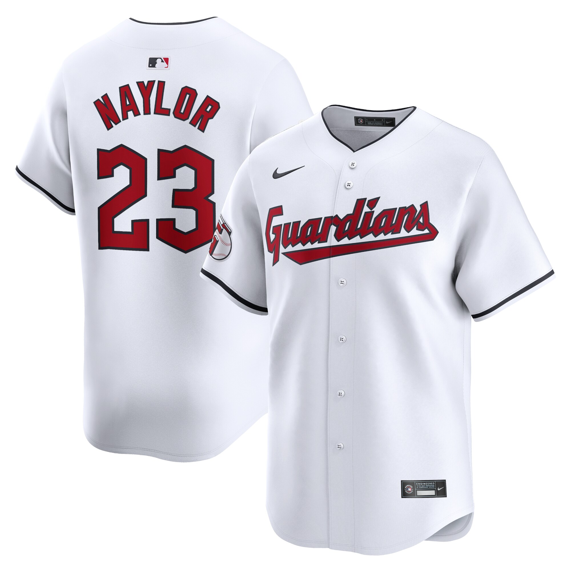 Cleveland Guardians Bo Naylor White Home Limited Player MLB Jersey Men's