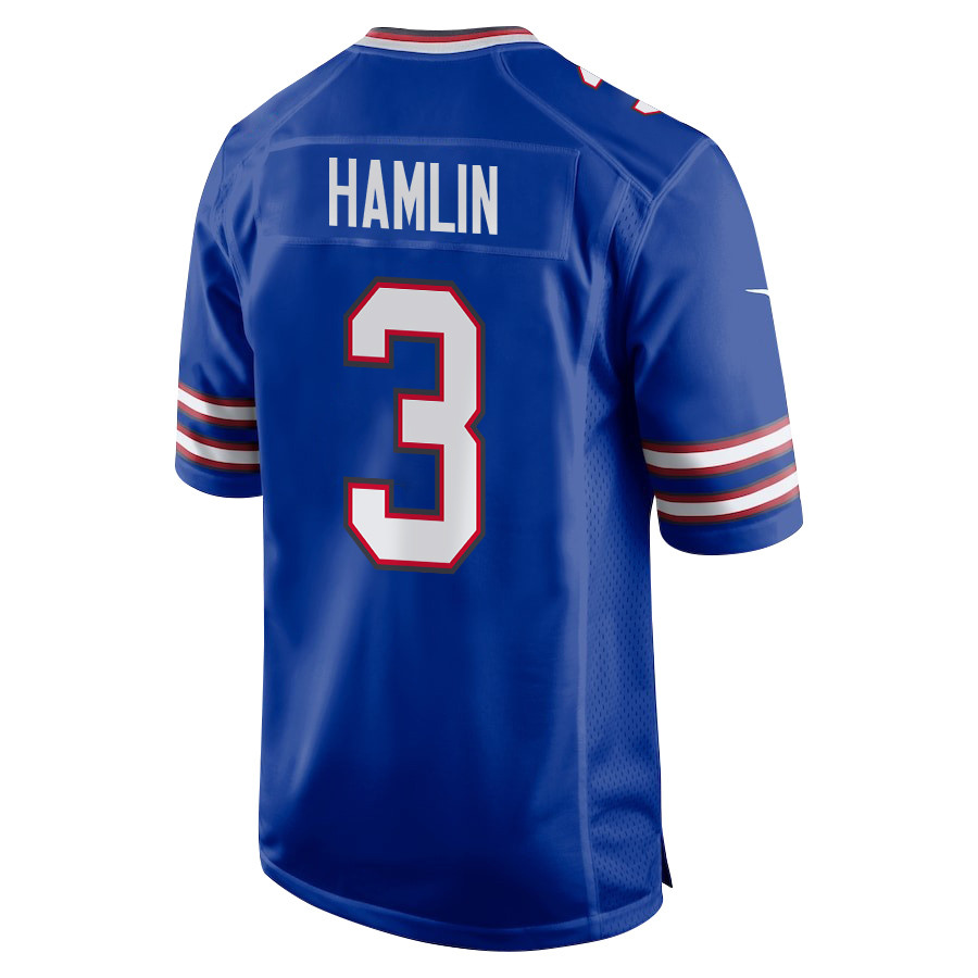 Damar Hamlin 3 Buffalo Bills Super Bowl LIX New Orleans Patch Game Royal NFL Jersey Men's