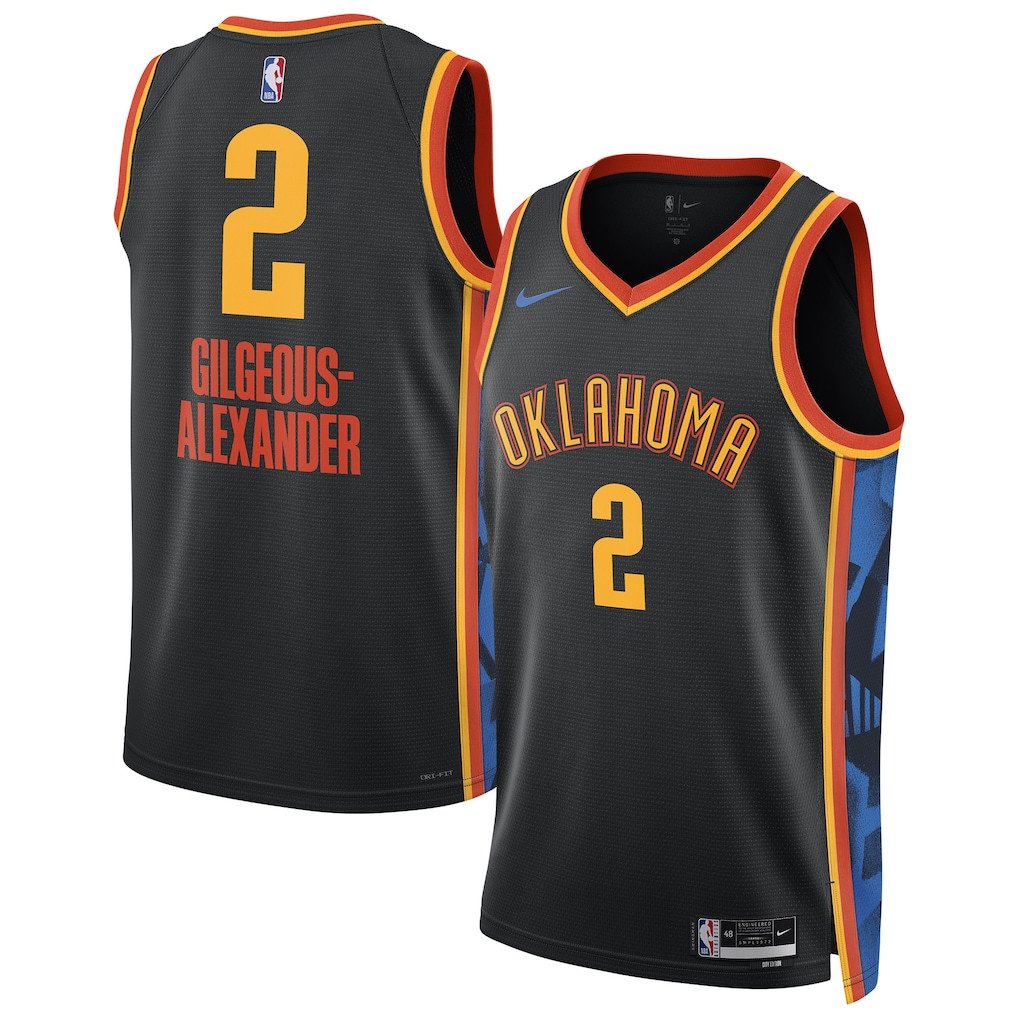 Shai Gilgeous-Alexander 2 Oklahoma City Thunde Unisex 2024/25 Swingman Player City Edition Black NBA Jersey Unisex