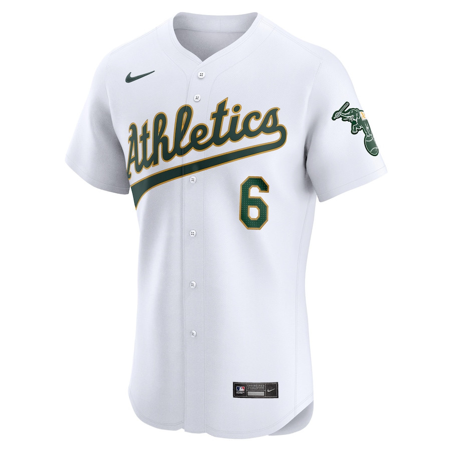 Aledmys Diaz 6 Oakland Athletics Home Elite Player White MLB Jersey Men's