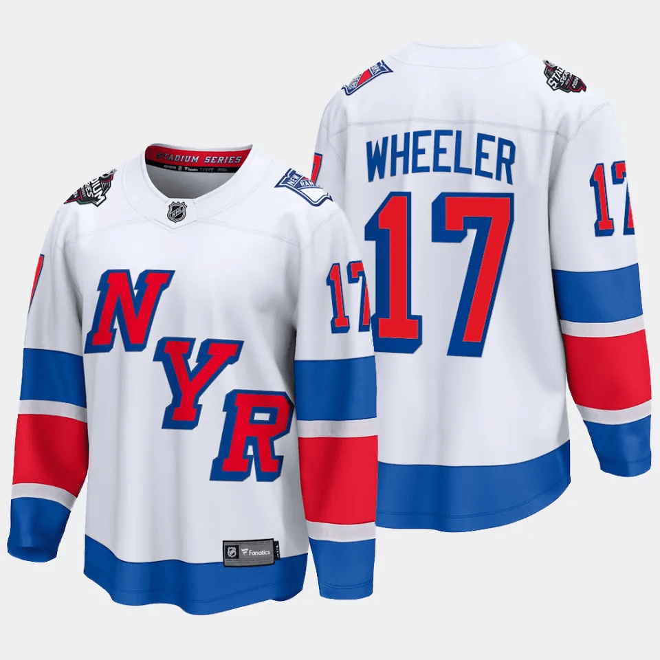 Blake Wheeler 17 New York Rangers 2024 Stadium Series Patch Breakaway White NHL Jersey Men's